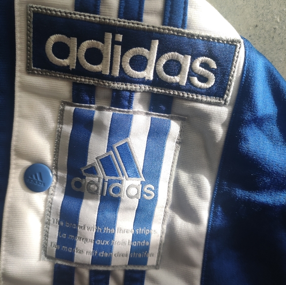 Vintage Adidas Tear Aways Blue with White Medium - Picture 3 of 4